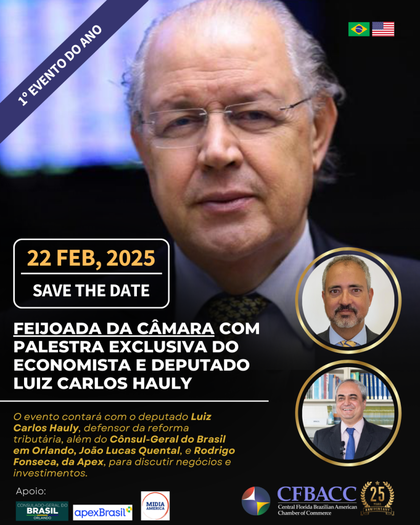 Material de divulgação: Feijoada da Câmara – Com palestra exclusiva do economista e deputado Luiz Carlos Hauly